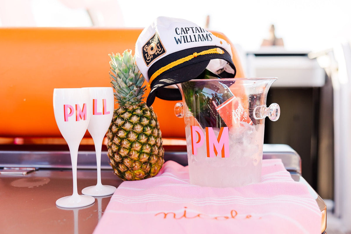 Acrylic Bottle with Acrylic Champagne Glasses - 2 Varieties