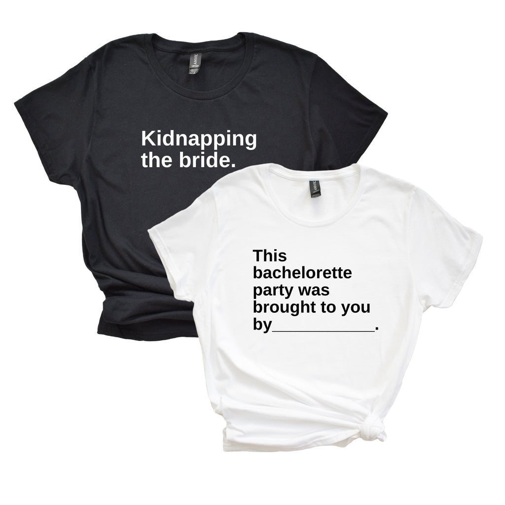 Black & white t-shirts that read like Cards Against Humanity cards