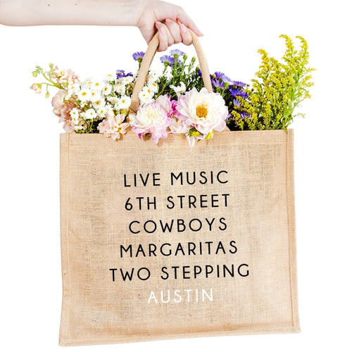 City Jute Carryall - Sprinkled With Pink #bachelorette #custom #gifts