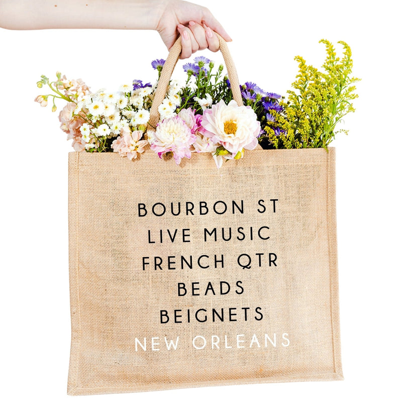 City Jute Carryall - Sprinkled With Pink #bachelorette #custom #gifts