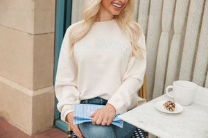 Collegiate Embroidered Corded Sweatshirt - Sprinkled With Pink #bachelorette #custom #gifts