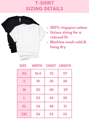 A graphic showing the fit, sizing, and details of the product.