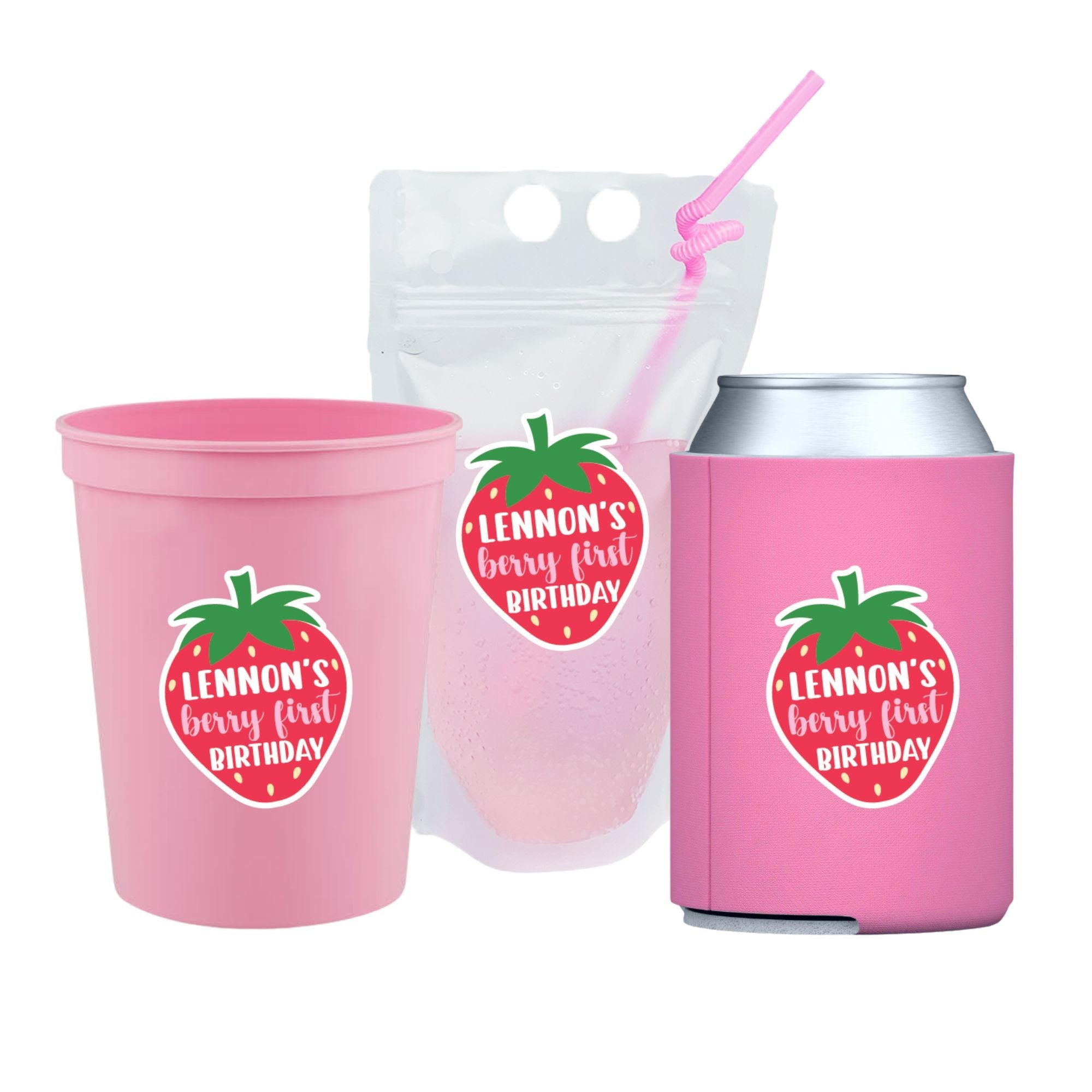 Custom Berry First Birthday Drinkware - Sprinkled With Pink #bachelorette #custom #gifts