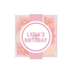 Custom Birthday Candy Box with Labels (set of 12) - Sprinkled With Pink #bachelorette #custom #gifts