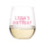 A wine glass is customized with a 30th birthday design.