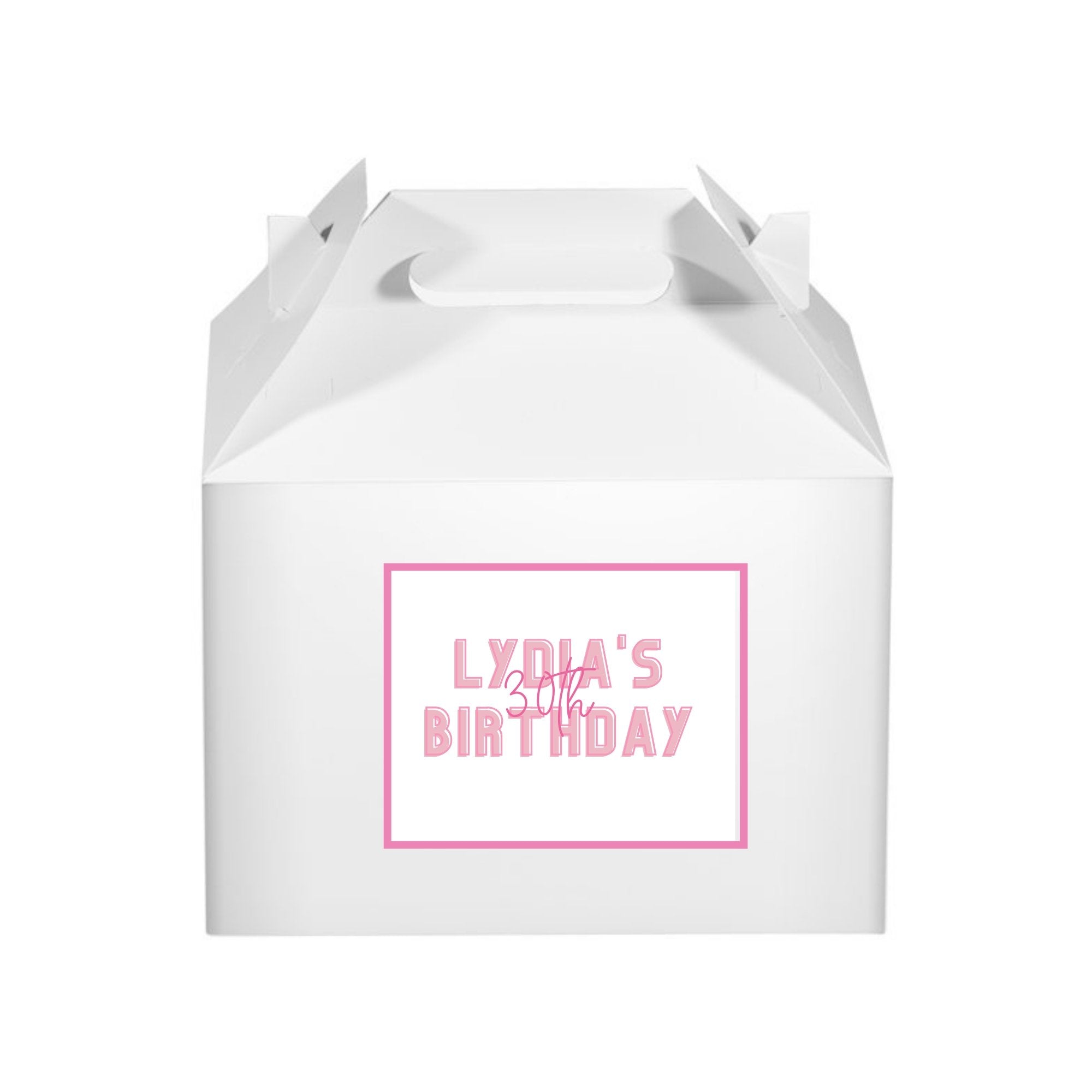 Custom Birthday treat/favor box with label (set of 12) - Sprinkled With Pink #bachelorette #custom #gifts