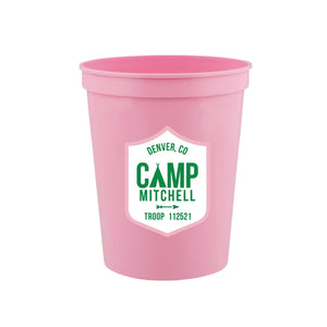 Custom Camp Shield Stadium Cup (set of 10) - Sprinkled With Pink #bachelorette #custom #gifts