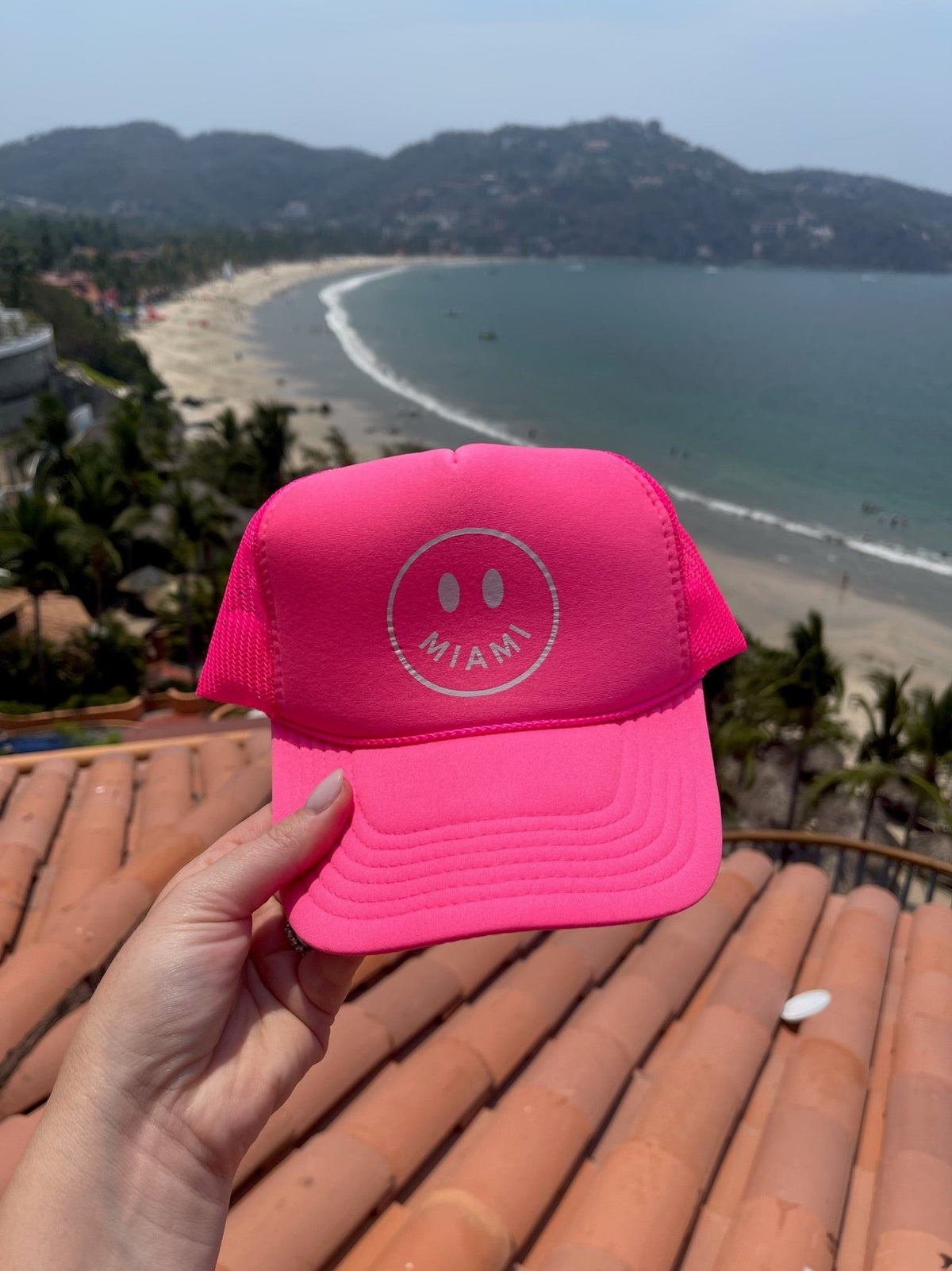 Monogrammed Trucker Hat - Sprinkled With Pink