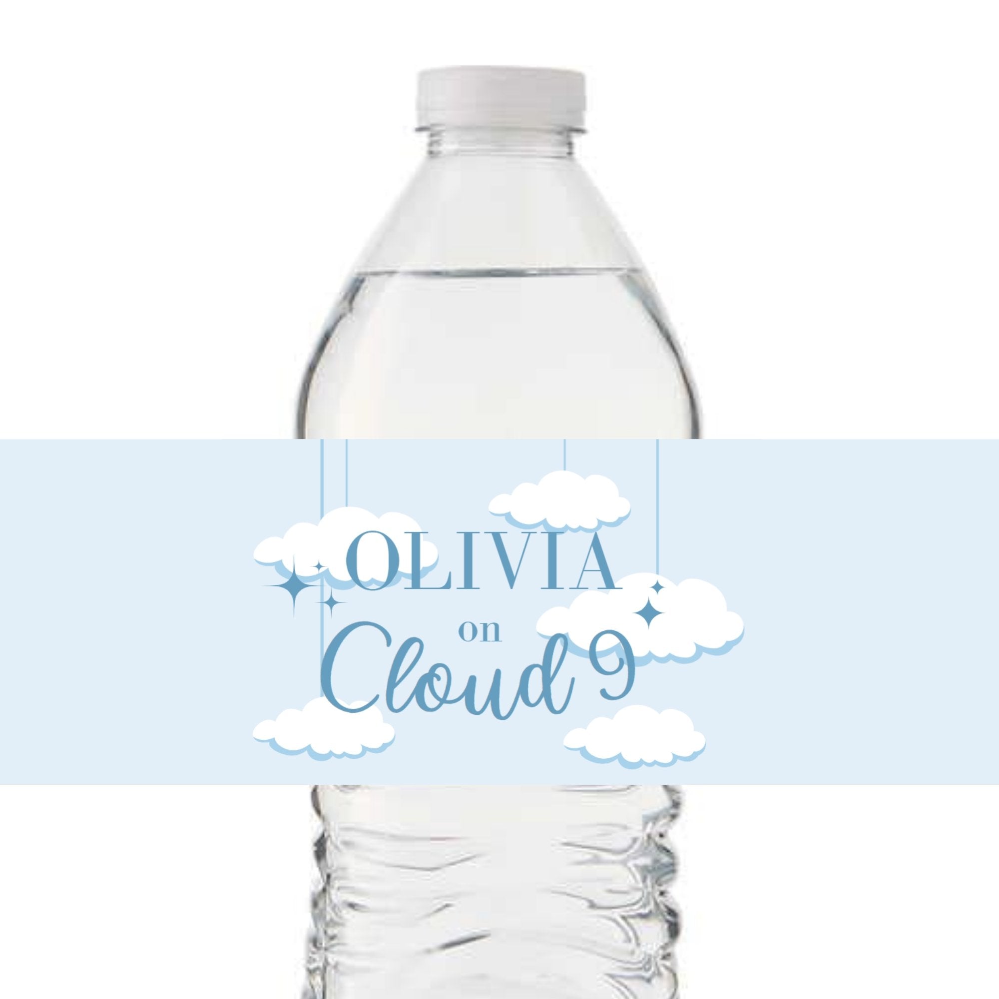 Custom Cloud 9 Water Bottle Label (Set of 10) - Sprinkled With Pink #bachelorette #custom #gifts