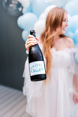 Custom Cloud 9 Wine / Champagne Label (Set of 6) - Sprinkled With Pink #bachelorette #custom #gifts