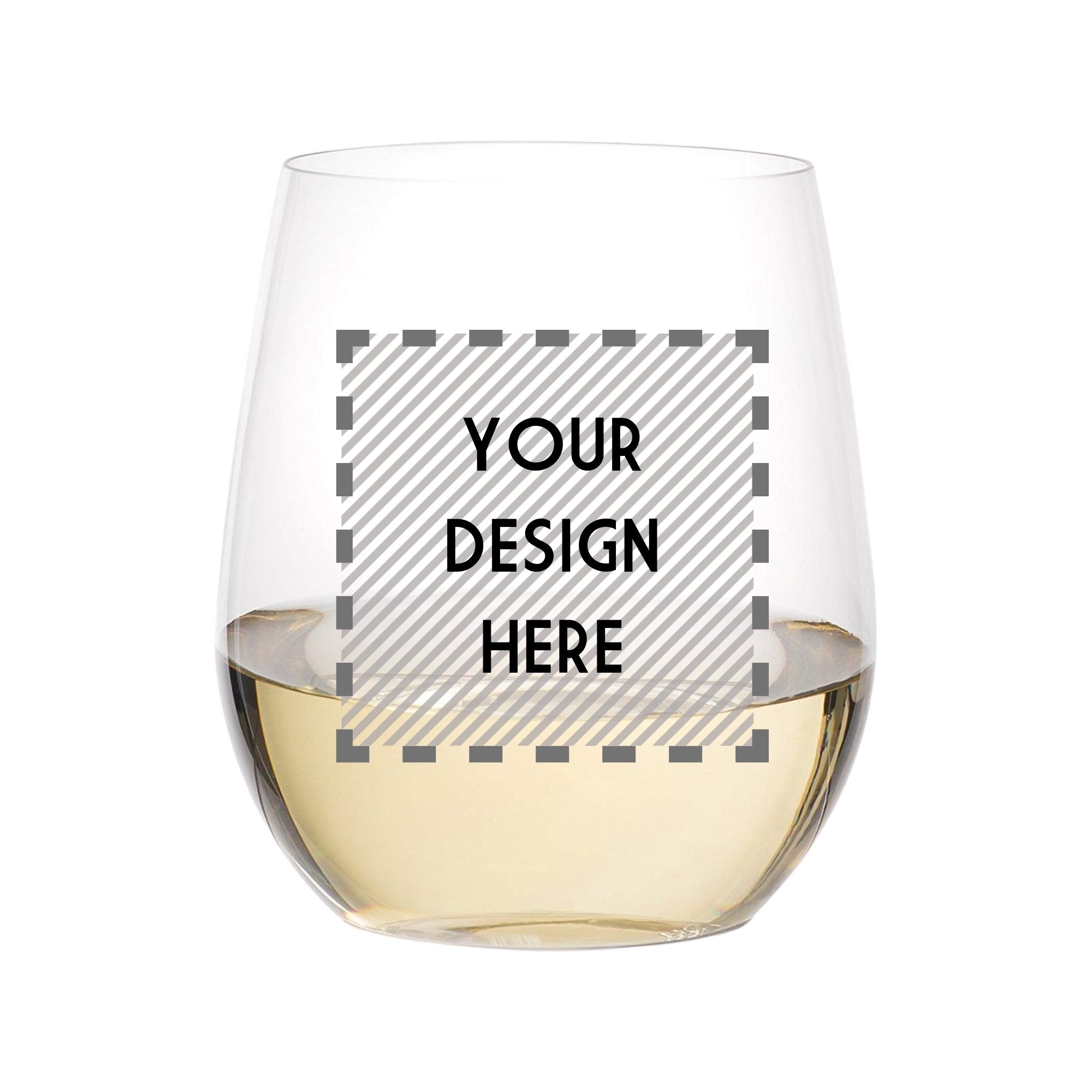 Custom Design Stemless Wine Glass - Sprinkled With Pink