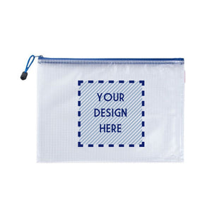 A pool bag with a customizable area on the front