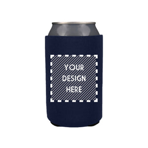 A can cooler with a customizable area on the front
