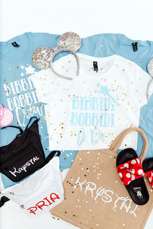 An assortment of products are customized for a trip to Disney