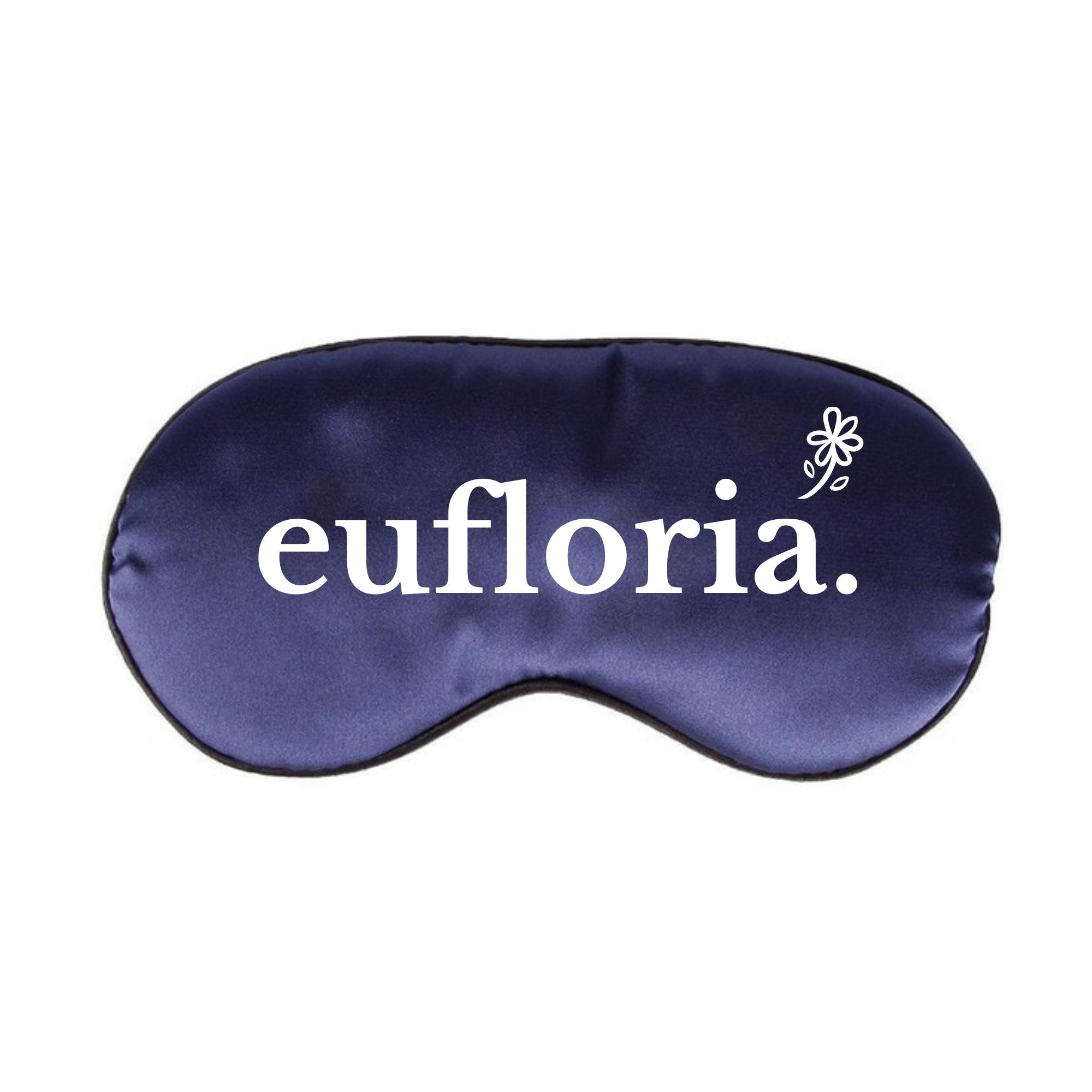 A sleep mask with a customizable area on the front