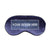 A sleep mask with a customizable area on the front