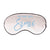 A sleep mask is customized to read "Future Mrs. Simic" in a light blue font.