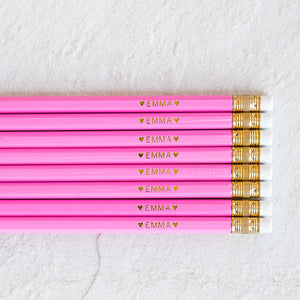 Custom Gold Foil Pencils - Sprinkled With Pink #bachelorette #custom #gifts