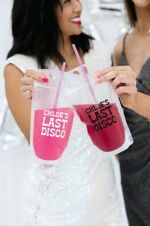 Custom Last Disco Party Pouch with Disco Ball - Sprinkled With Pink #bachelorette #custom #gifts