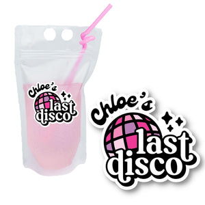 Custom Last Disco Party Pouch - with disco ball (Set of 10) - Sprinkled With Pink #bachelorette #custom #gifts