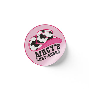 Custom Last Rodeo 2" Stickers (Set of 12) - Sprinkled With Pink #bachelorette #custom #gifts