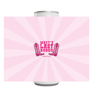 Custom Last Rodeo Seltzer / Skinny Can Label (Set of 6) - Sprinkled With Pink #bachelorette #custom #gifts