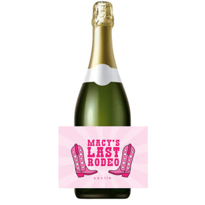 Custom Last Rodeo Wine / Champagne Label (Set of 6) - Sprinkled With Pink #bachelorette #custom #gifts