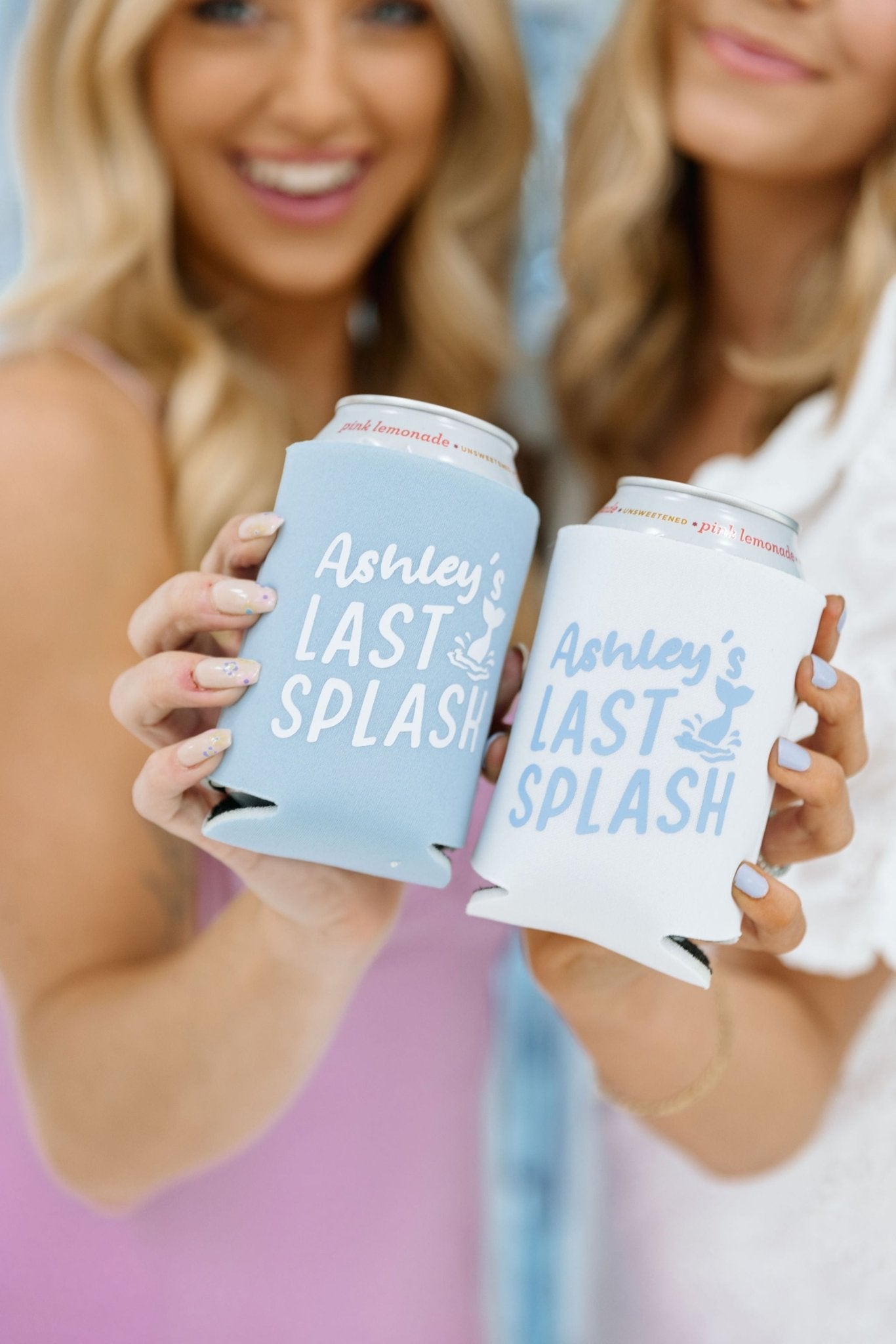 Custom Last Splash Can Cooler - Sprinkled With Pink #bachelorette #custom #gifts