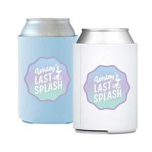 Custom Last Splash Can Cooler (Set of 10) - Sprinkled With Pink #bachelorette #custom #gifts