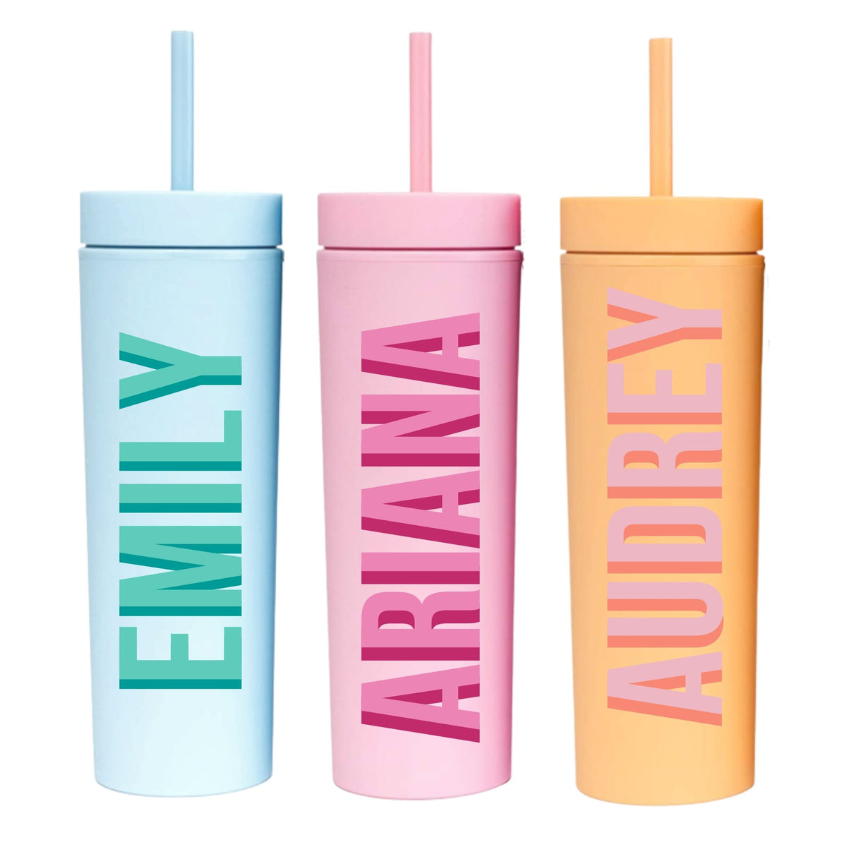 16 oz Tumbler With Name (Matte) - Sprinkled With Pink