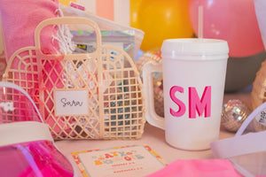 Custom Monogram Mega Mug - Sprinkled With Pink #bachelorette #custom #gifts