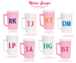 Custom Monogram Mega Mug - Sprinkled With Pink #bachelorette #custom #gifts