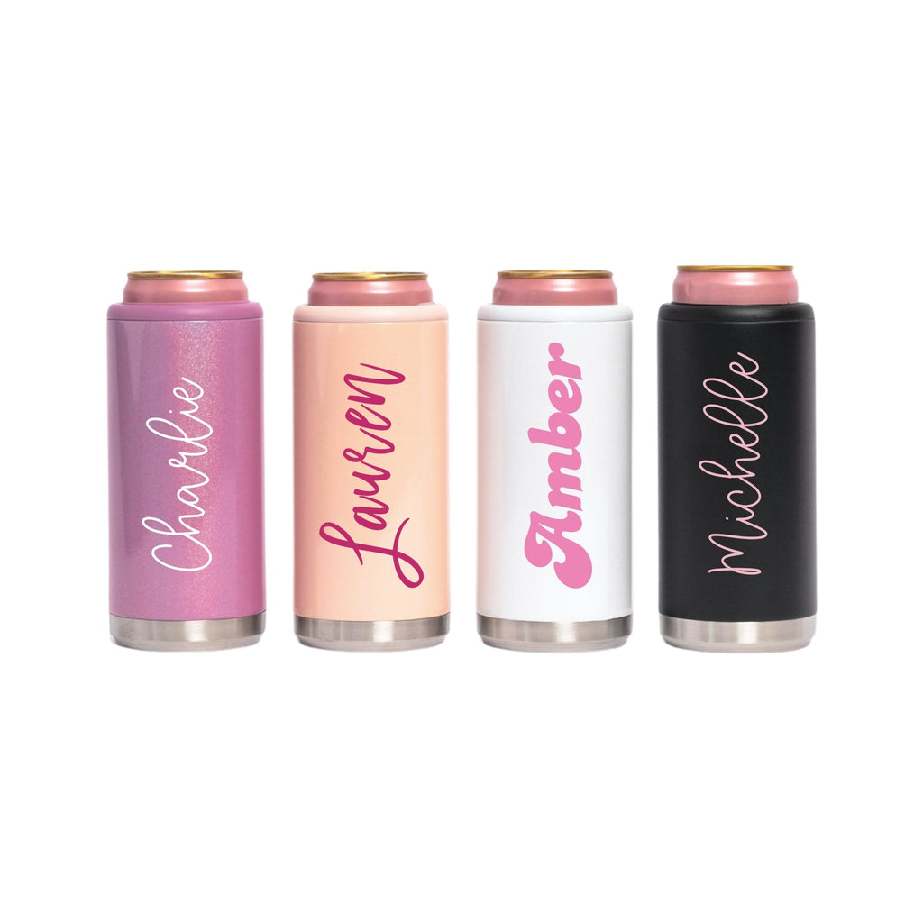 Custom Name Can Cooler - Sprinkled With Pink #bachelorette #custom #gifts