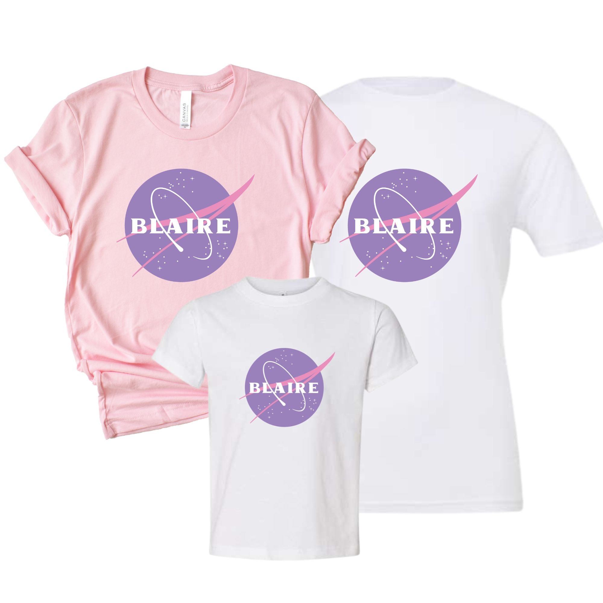 Custom Name Space Shirt - Pink - Sprinkled With Pink #bachelorette #custom #gifts