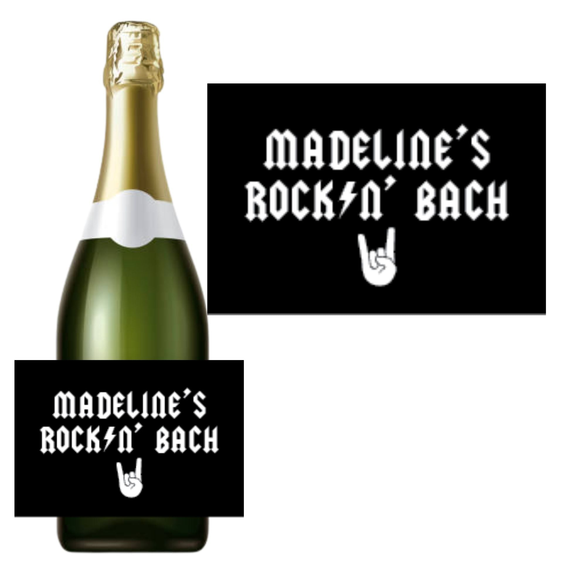 Custom Rockin' Bach Wine / Champagne Label (Set of 6) - Sprinkled With Pink #bachelorette #custom #gifts