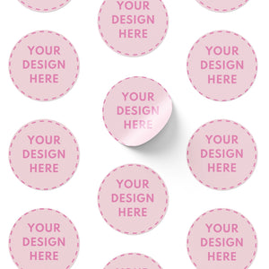 Custom Round Circle Stickers (Set of 12) - Sprinkled With Pink #bachelorette #custom #gifts