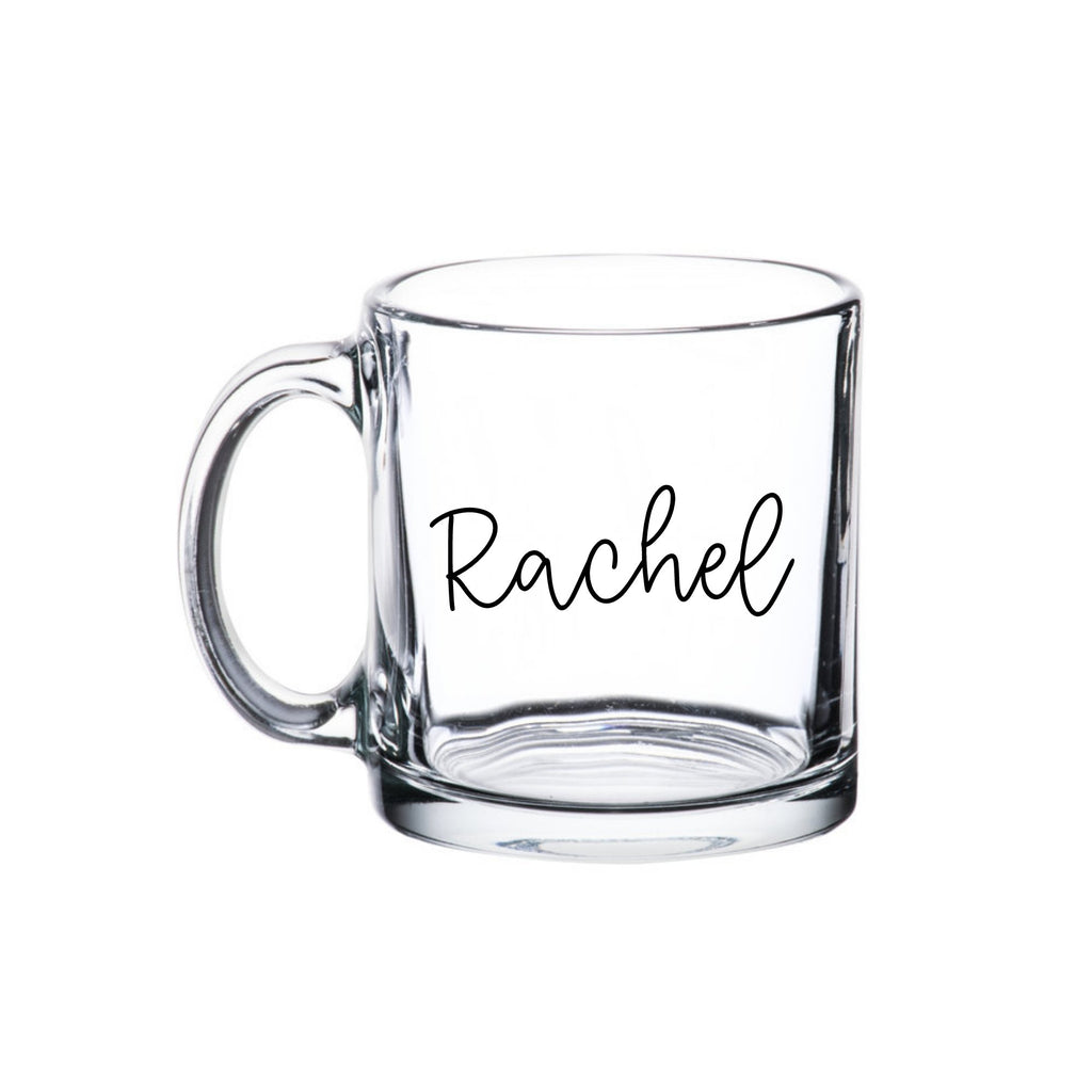 Personalized Bride and Groom Clear Glass Mug