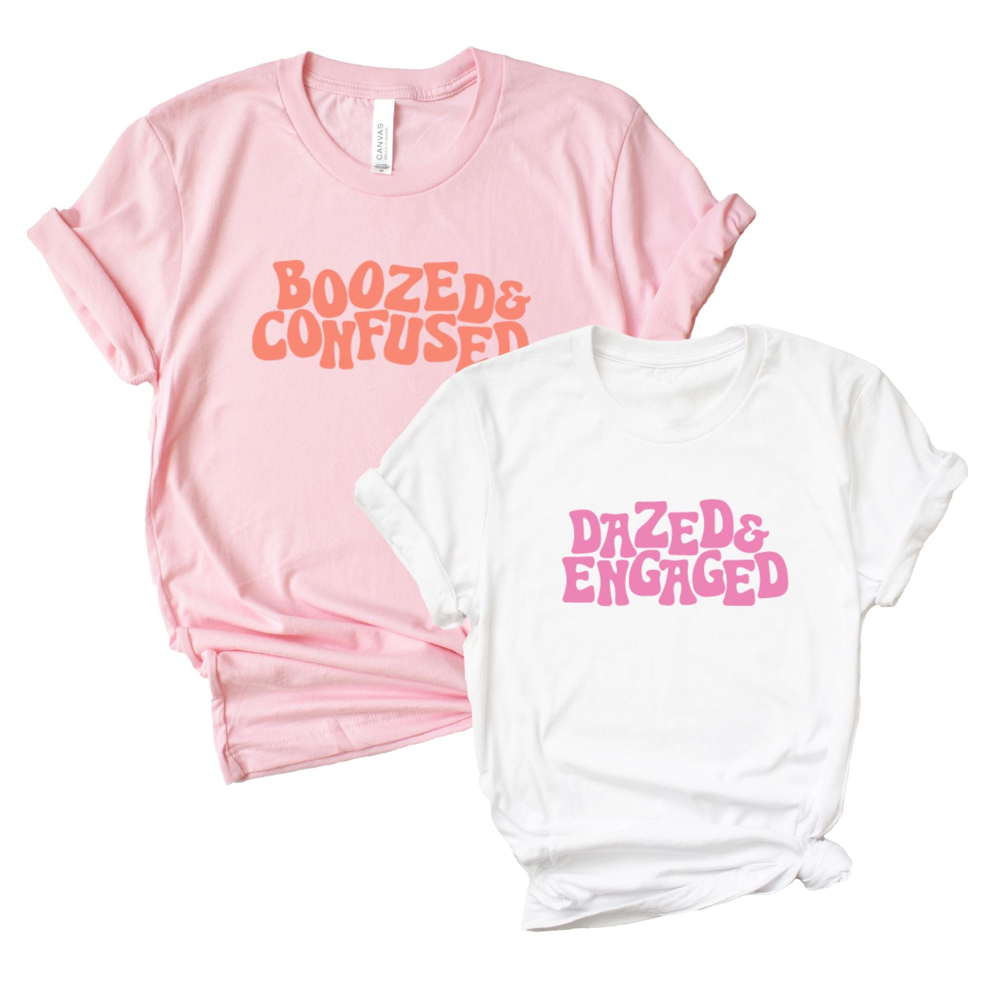 Dazed and Engaged / Boozed and Confused Shirt - Sprinkled With Pink #bachelorette #custom #gifts