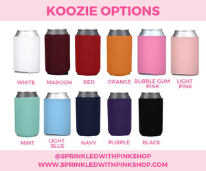 A chart shows different color options for our can coolers