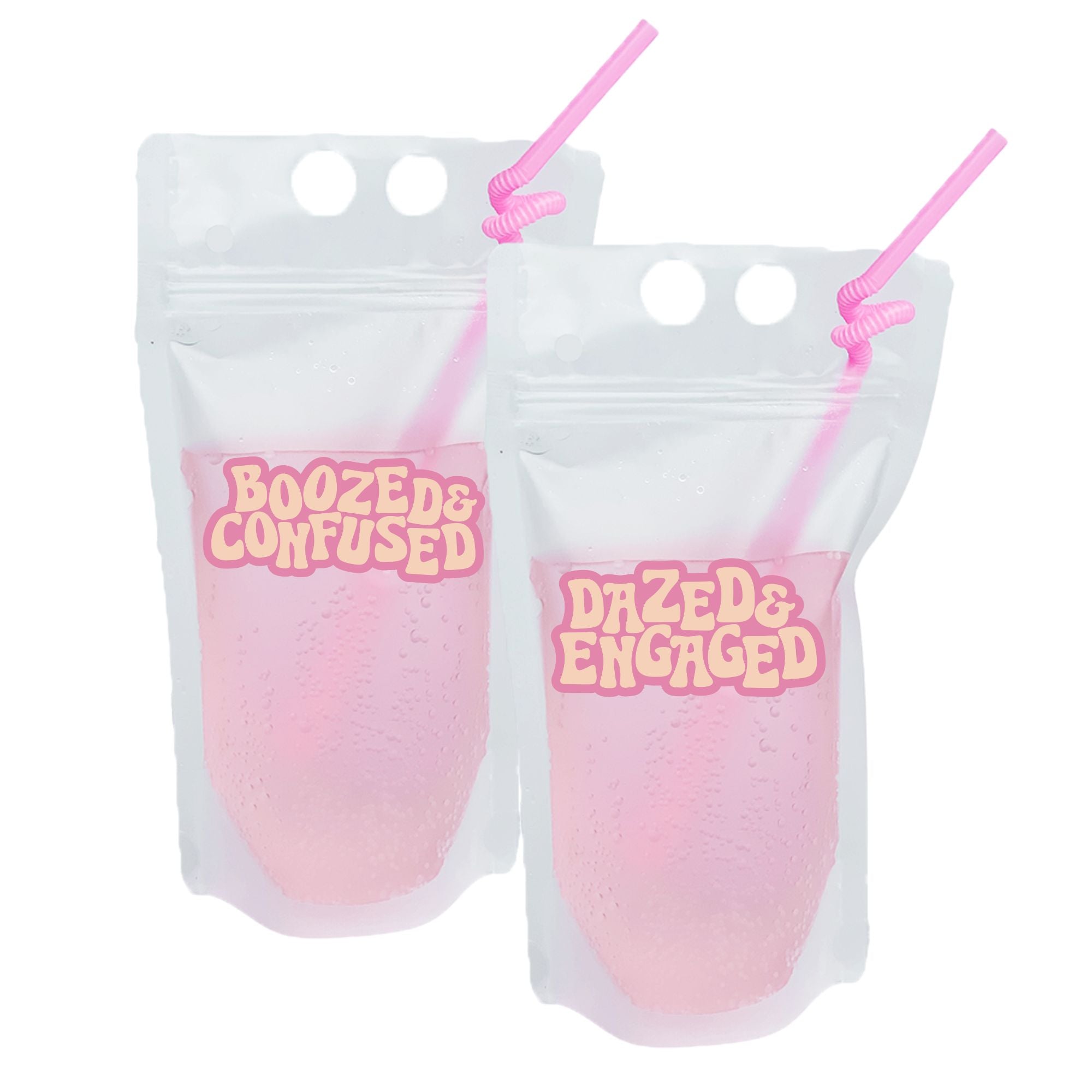 Dazed & Engaged / Boozed & Confused Party Pouch - Sprinkled With Pink #bachelorette #custom #gifts