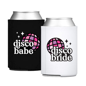 Disco Bride / Disco Babe Can Cooler - Sprinkled With Pink #bachelorette #custom #gifts