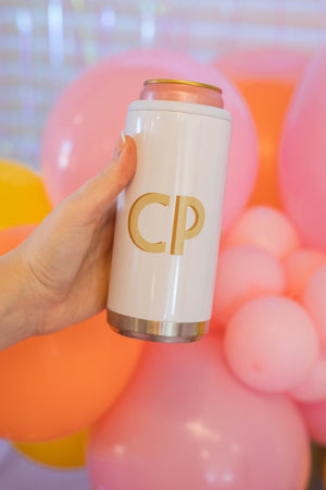 Double Shadow Monogram Can Cooler - Sprinkled With Pink #bachelorette #custom #gifts