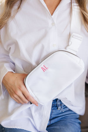 Embroidered Belt Bag, Top
