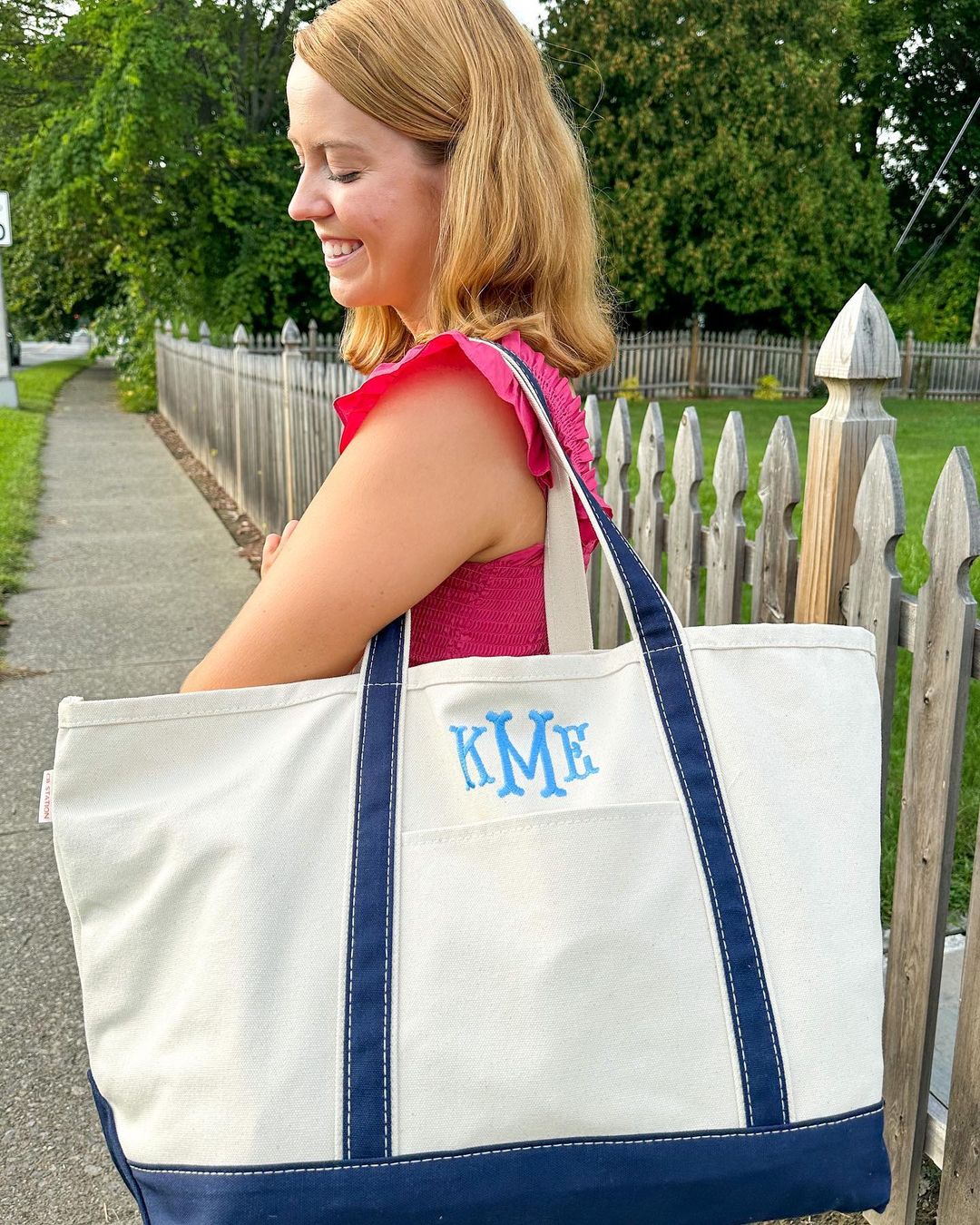 monogrammed canvas totes