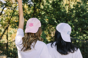 Embroidered Monogram Baseball Hat - Sprinkled With Pink #bachelorette #custom #gifts