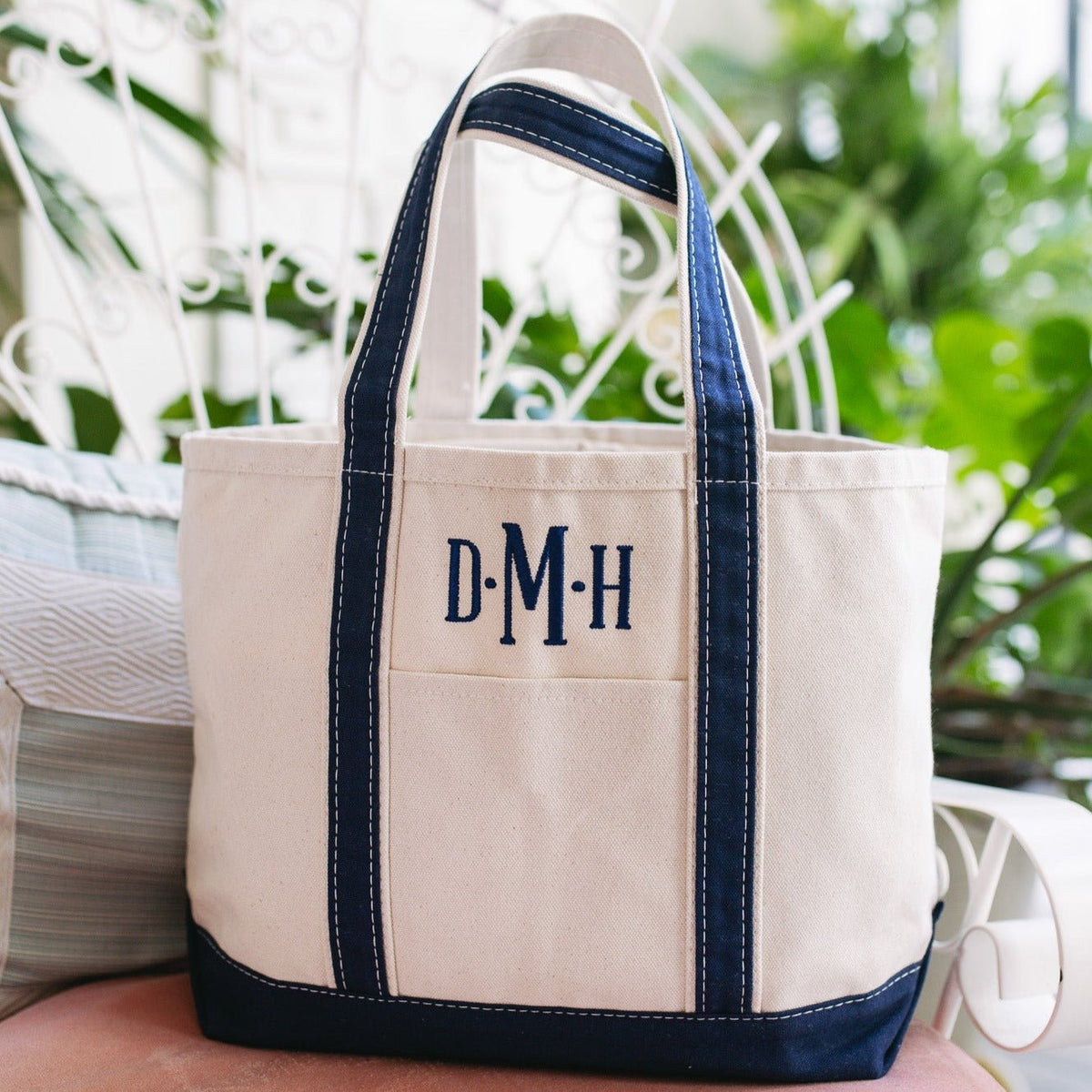Personalized Monogram Large Canvas Tote boat Tote Similar to