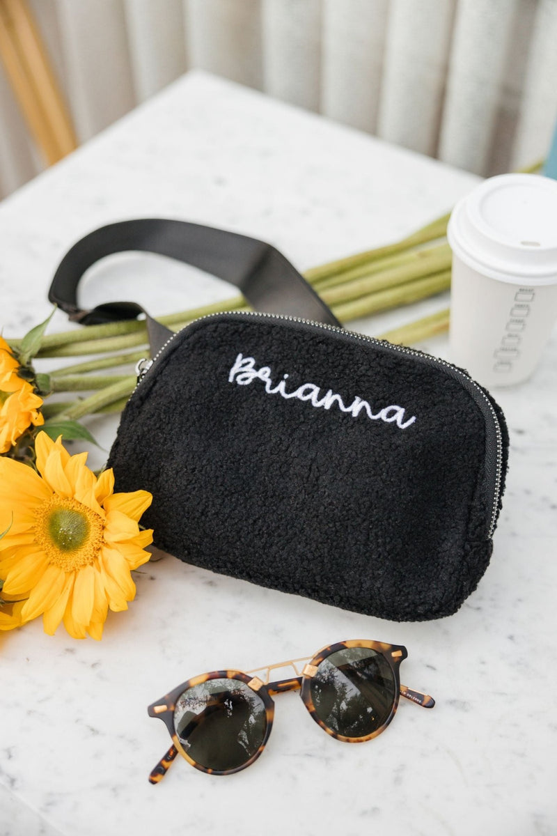 Embroidered Teddy Belt Bag - Sprinkled With Pink #bachelorette #custom #gifts