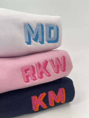 Embroidered Toddler Shadow Monogram Sweatshirt - Sprinkled With Pink #bachelorette #custom #gifts