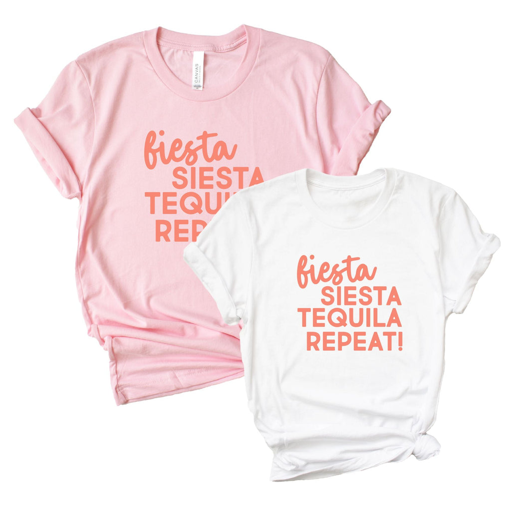 Fiesta Siesta Tequila Repeat Shirt - Sprinkled With Pink #bachelorette #custom #gifts