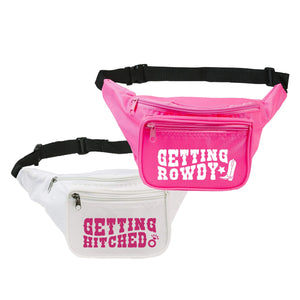Getting Hitched / Getting Rowdy Fanny Pack - Sprinkled With Pink #bachelorette #custom #gifts